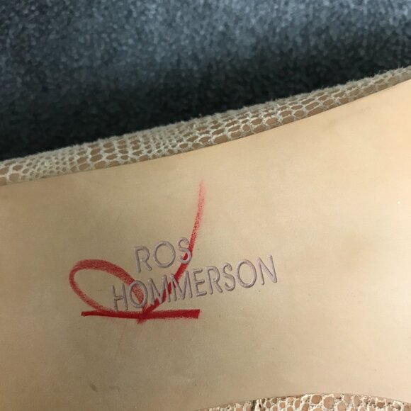 Ros Hommerson Taylor Nude Lizard Print Leather Loafers Womens Shoes Size 8.5 WW - Picture 13 of 13